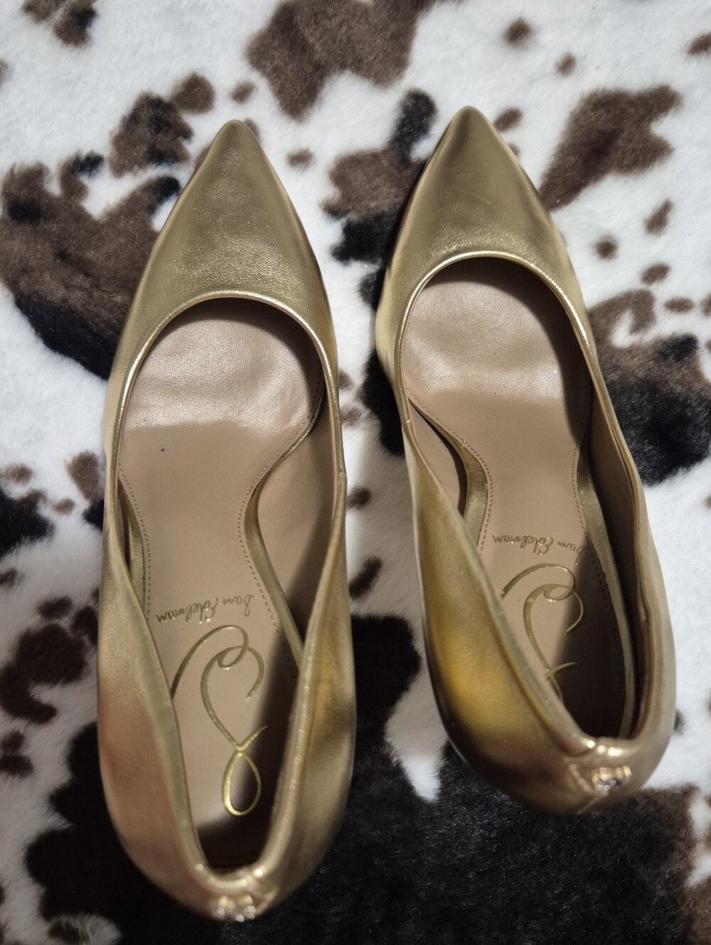 Sam Edelman Metallic Gold Pointed Toe Pumps ..Size:5.5 - Picture 9 of 14